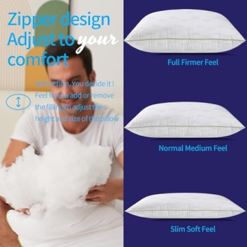 Adjustable King Size Pillows Set of 2 for Comfort