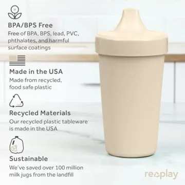 Re-Play Toddler No Spill Sippy Cups - Eco Friendly & Durable