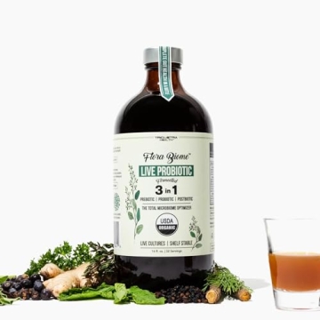 Flora Biome - Live Probiotic, Prebiotic, & Postbiotic – Organic Live-Culture – 10 Probiotic Stra...