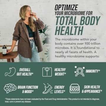 Flora Biome Probiotic & Prebiotic – 10 Strains, Organic, 16 oz