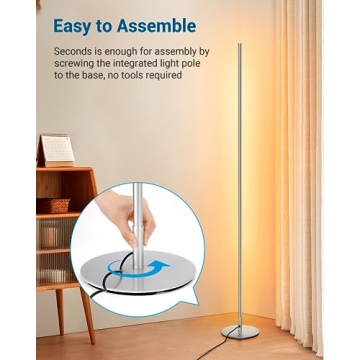 DEWENWILS LED Corner Floor Lamp with Adjustable Brightness
