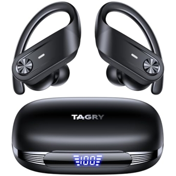 TAGRY Bluetooth Headphones Wireless Earbuds 80Hrs Playtime IPX7 Waterproof Digital Display Sport Ear...