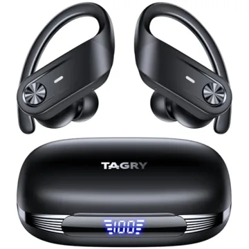 TAGRY Bluetooth Headphones Wireless Earbuds 80Hrs Playtime IPX7 Waterproof Digital Display Sport Ear...