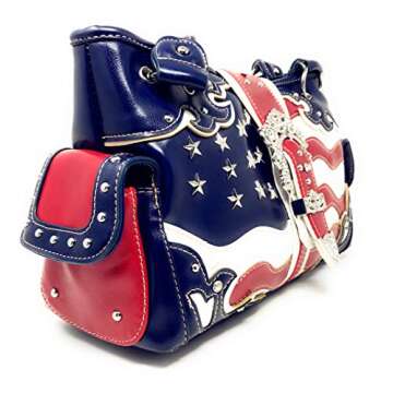 Texas West American Flag Rhinestone Handbag & Wallet Set