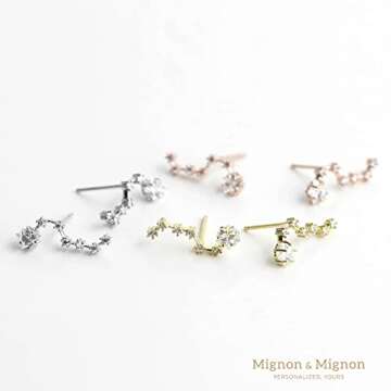 MignonandMignon Constellation Ear Crawler Earrings Zodiac Jewelry Mother's Day Gift - ELD-Z