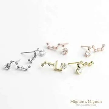 MignonandMignon Constellation Ear Crawler Earrings Zodiac Jewelry Mother's Day Gift - ELD-Z