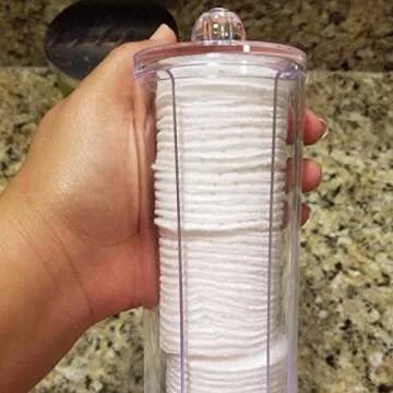 BBDOU Cosmetic Cotton Pad Holder, Makeup Cotton Rounds Holder Makeup Removers, Acrylic Cosmetic Cotton Pad Organizer Container Dispenser Storage Display Rack