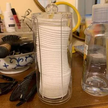 BBDOU Cosmetic Cotton Pad Holder, Makeup Cotton Rounds Holder Makeup Removers, Acrylic Cosmetic Cotton Pad Organizer Container Dispenser Storage Display Rack