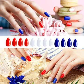 Maitys Almond Press on Nails 864 Pcs Short Glossy False Nails Full Cover Fake Nails Colorful Artificial Nails Solid Color Fake Nail for Women Girls Nail Salon Decorations, 36 Colors