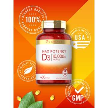 Carlyle Vitamin D 10000 IU Softgels 400 Count - Max Potency