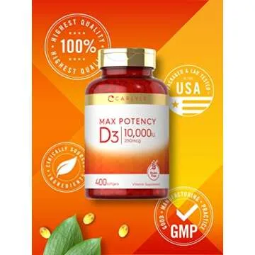 Carlyle Vitamin D 10000 IU Softgels 400 Count - Max Potency