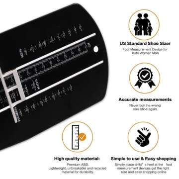 COMMON'H Shoe Sizer Foot Measurement Device Shoe Feet Measuring Ruler Sizer Buy Kids Shoes Online