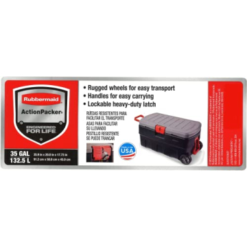 Lockable 35 Gallon Rubbermaid Storage Bin with Lid