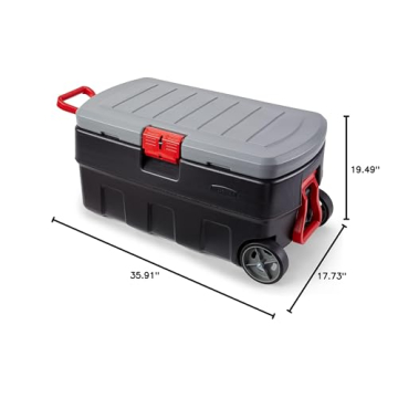 Lockable 35 Gallon Rubbermaid Storage Bin with Lid