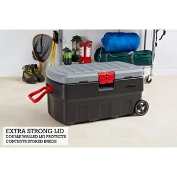 Lockable 35 Gallon Rubbermaid Storage Bin with Lid