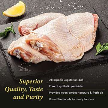 Wise Organic Double Certified Organic Bone-in Skin-on Chicken Thighs, Glatt Kosher, Non GMO, Free Range (8.75-9.25 Pounds, 20 Pcs Approx.)