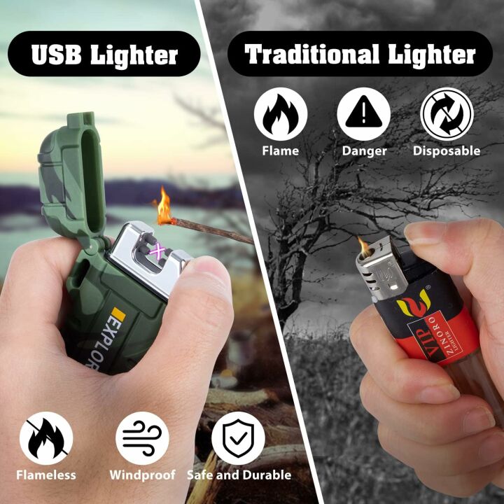Waterproof Dual Arc Lighter for Hiking & Camping