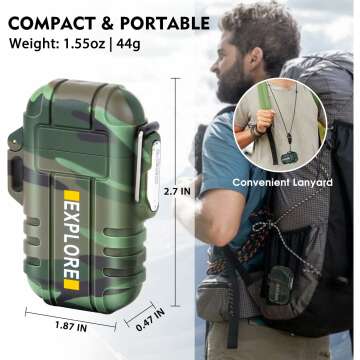 Waterproof Dual Arc Lighter for Hiking & Camping
