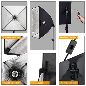 Professional Photography Softbox Lighting Kit Setup