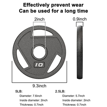 BOLUX 5LB Olympic Grip Plates – Perfect for Weightlifting