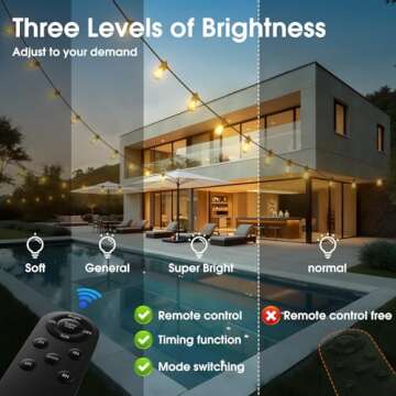 KYY 54FT(48+6) Solar String Lights Outdoor with USB Port Remote Control, LED Waterproof Solar Powered Patio Lights with Vintage Edison Bulbs, Heavy-Duty and UL Listed Porch Market Lights