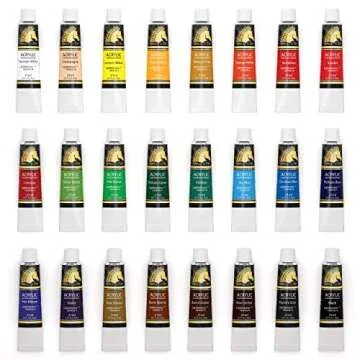 MyArtscape Acrylic Paint Set - 24 Vibrant Tubes of Quality