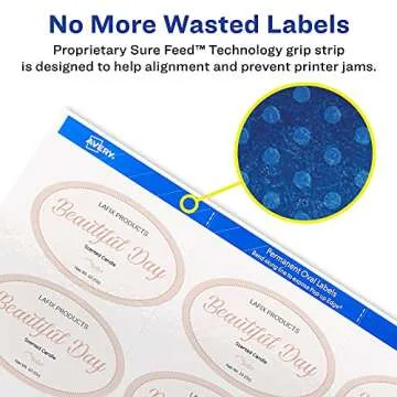 Avery Printable Blank Oval Labels, 1.5" x 2.5", Glossy White, 180 Customizable Labels (22804)