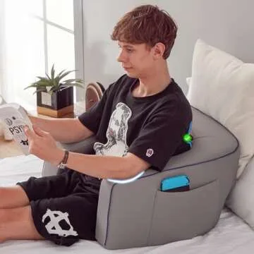 cooloo8 Reading Pillow for Gaming, Extra Large Arm Rest Pillow for Adult, Memory Foam Bed Rest Pillow for Reading, Working, Playing Steam Deck Switch or Sitting in Bed Floor Sofa(Grey)