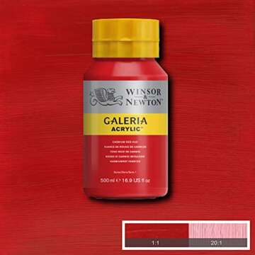 Winsor & Newton Galeria Acrylic Color, 500ml (16.9-oz) Bottle, Cadmium Red Hue