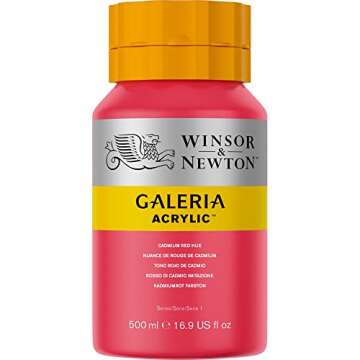 Winsor & Newton Galeria Acrylic Color, 500ml (16.9-oz) Bottle, Cadmium Red Hue