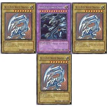MISKD Yu-Gi-Oh!! Blue Eyes Ultimate Dragon!! 3 Blue Eyes White Dragon's! All Rare 20 Yugioh Card Lot...
