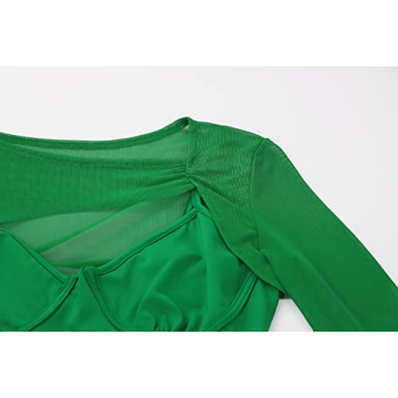 Chic Meladyan Women Long Sleeve Crop Top Set