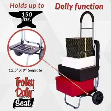 Versatile dbest Trolley Dolly with Seat for Shopping