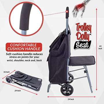 Versatile dbest Trolley Dolly with Seat for Shopping