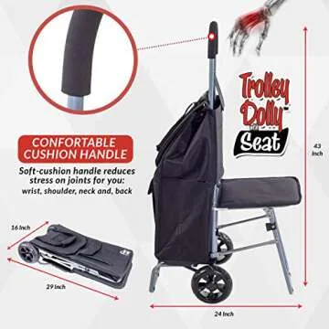 Versatile dbest Trolley Dolly with Seat for Shopping