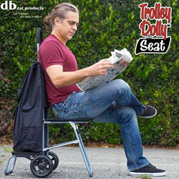 Versatile dbest Trolley Dolly with Seat for Shopping