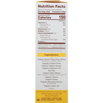 Delicious Gluten-Free Garlic & Herb Seed Crackers from Simple Mills