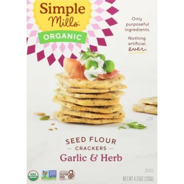 Delicious Gluten-Free Garlic & Herb Seed Crackers from Simple Mills