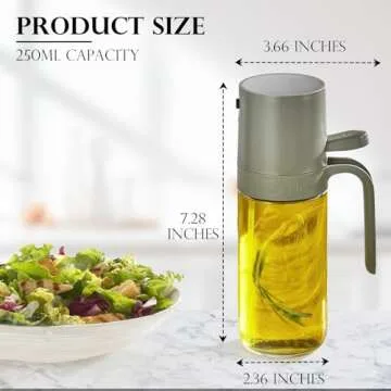 KITEXPERT Olive Oil Sprayer for Cooking Set of 2 - Versatile Olive Oil Spray Bottle for Cooking - 250ml/8.3oz Oil Spritzer for Air Fryer, Salad, Grilling, Roasting, Baking Essentials