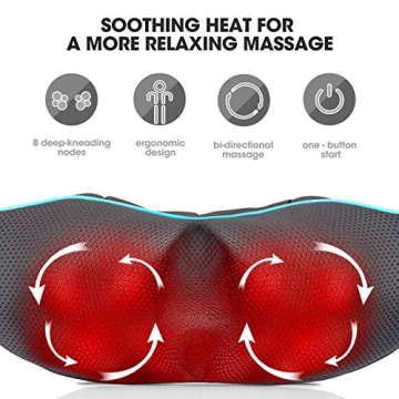 MagicMakers Neck Massager with Heat for Deep Pain Relief