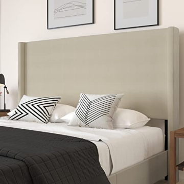 Merrick Lane King Platform Bed with Wingback Headboard