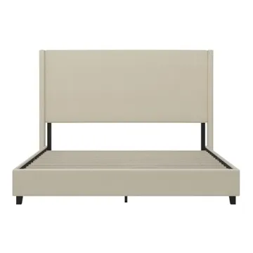 Merrick Lane King Platform Bed with Wingback Headboard