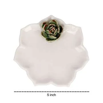Kimdio Ring Holder Succulents Jewelry Dish Trinket Tray Necklace and Earring Holder for Women Home Decor Birthday Wedding Gift for Mom, Friend, Girlfriend