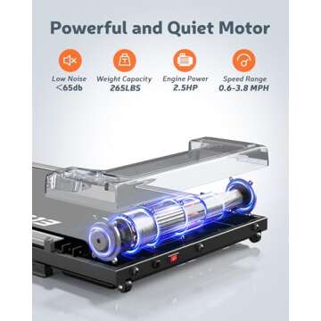 Elseluck Walking Pad, Under Desk Treadmill for Home Office, 2 in 1 Portable Walking Pad Treadmill wi...