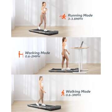 Elseluck Walking Pad, Under Desk Treadmill for Home Office, 2 in 1 Portable Walking Pad Treadmill with Remote Control, Walking Jogging Machine in LED Display