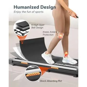 Elseluck Walking Pad, Under Desk Treadmill for Home Office, 2 in 1 Portable Walking Pad Treadmill with Remote Control, Walking Jogging Machine in LED Display