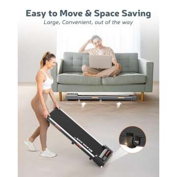 Elseluck Walking Pad, Under Desk Treadmill for Home Office, 2 in 1 Portable Walking Pad Treadmill with Remote Control, Walking Jogging Machine in LED Display