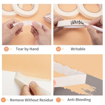 KICNIC White Masking Tape Set for Painting and Crafting