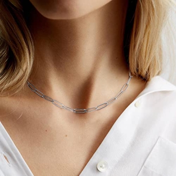 M MOOHAM Silver Layered Initial Necklaces - Elegant Jewelry Gift