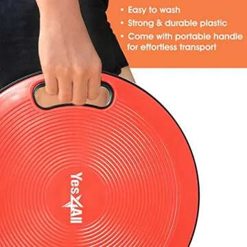 Yes4All Plastic Wobble Balance Board-Round Balance Trainer Board, Wobble Board for Standing Desk, Core Training, Home Gym Workout